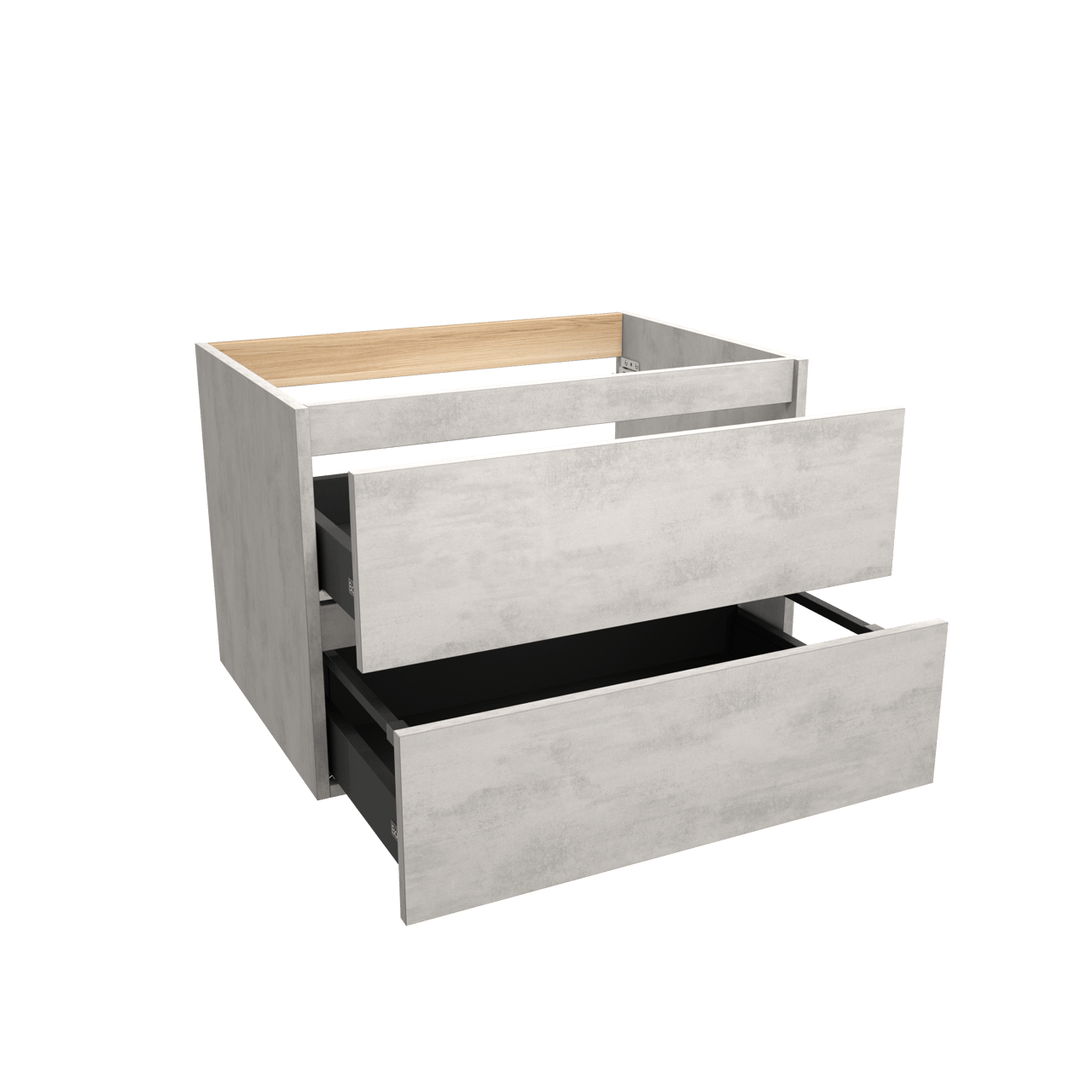 Balmani Lucida zwevende wastafelonderkast 75 x 55 cm beton zilvergrijs 2 lades