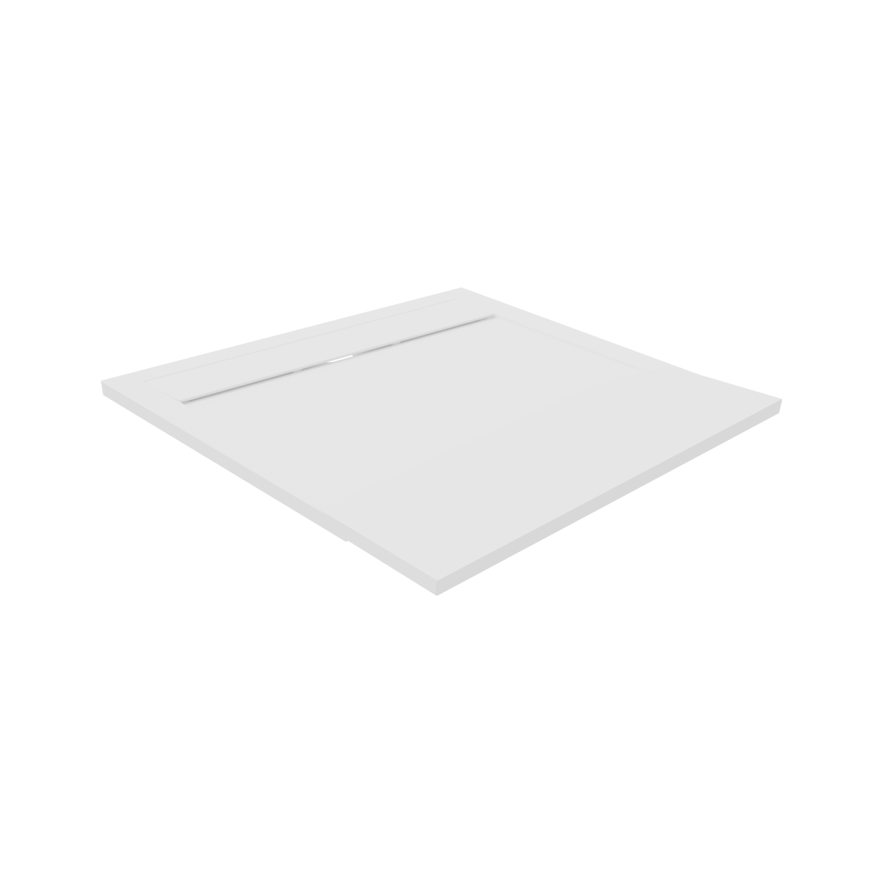 Luca Varess Dandy douchebak 90 x 90 cm composietmarmer mat wit rock structuur