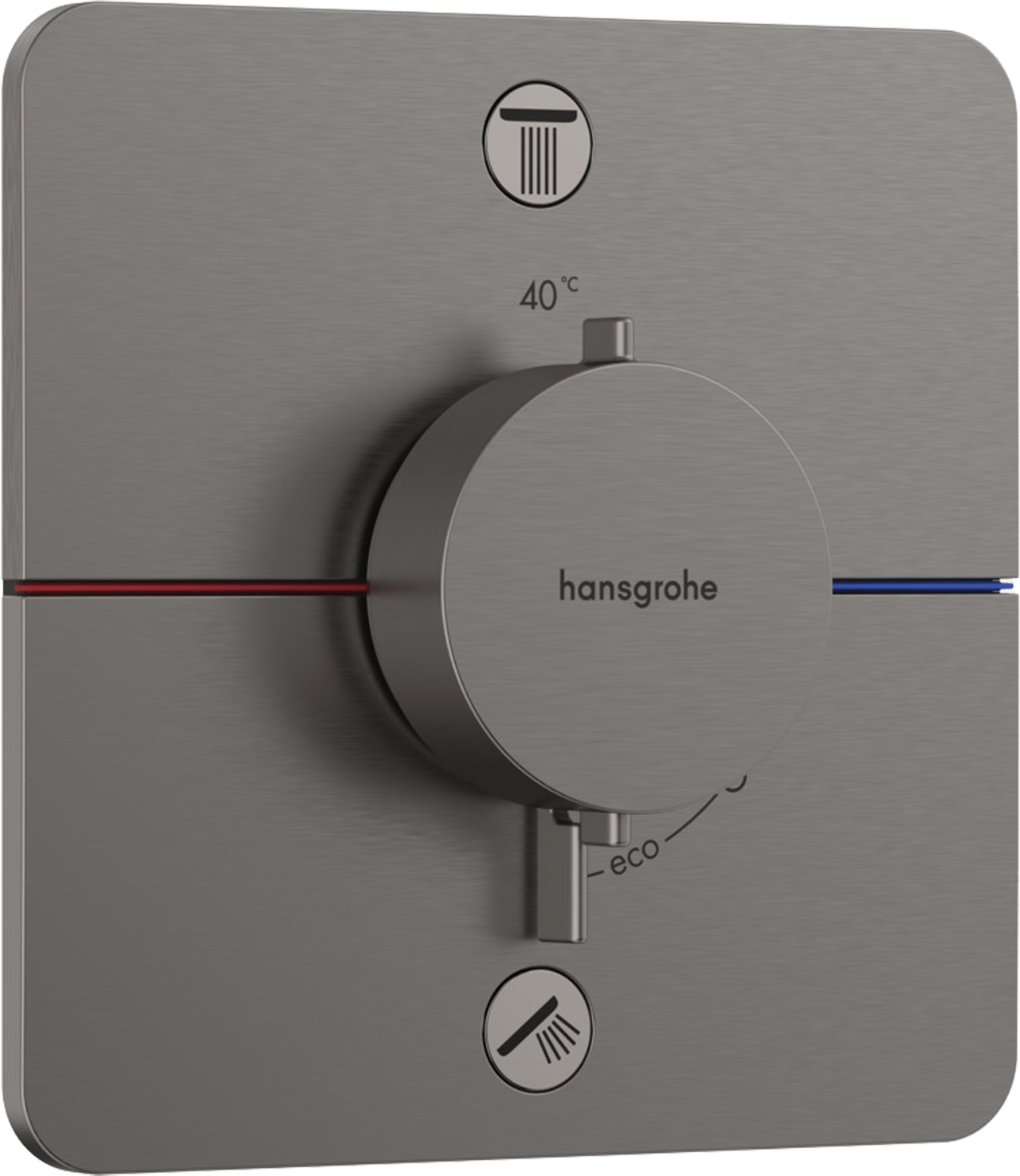 Hansgrohe Showerselect Comfort Q inbouw thermostaat 2 uitgangen Brushed Black Chrome