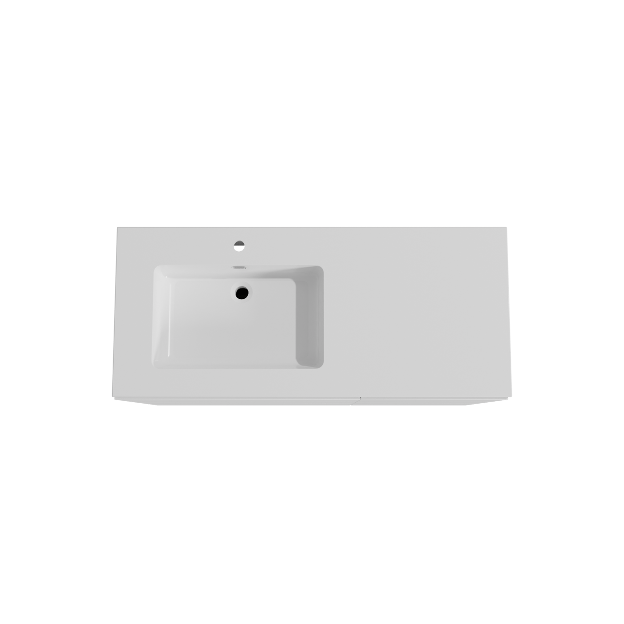 Storke Edge staand badmeubel 120 x 52 cm mat wit met Diva asymmetrisch linkse wastafel in composietmarmer hoogglans wit