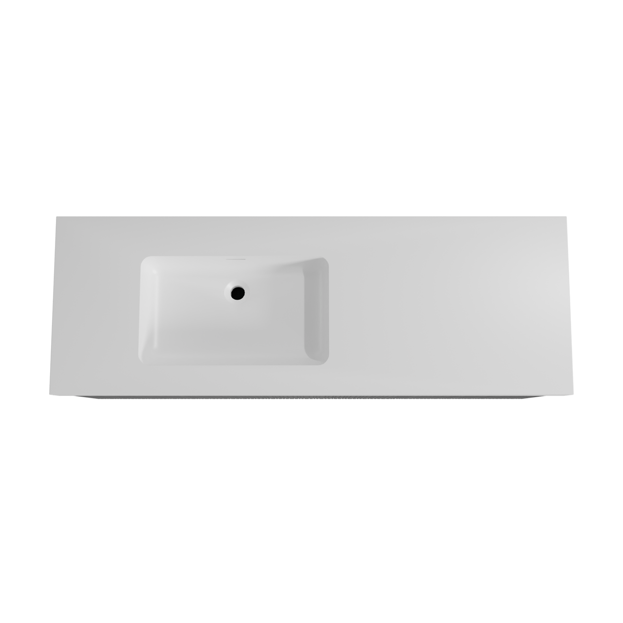 Storke Ribs hängendes Möbelstück Set: 150 x 52 cm, Schwarze Eiche, mit Mata High Waschtisch links, Solid Surface, Weiß matt, Vertikale asymmetrische gerade Rippe