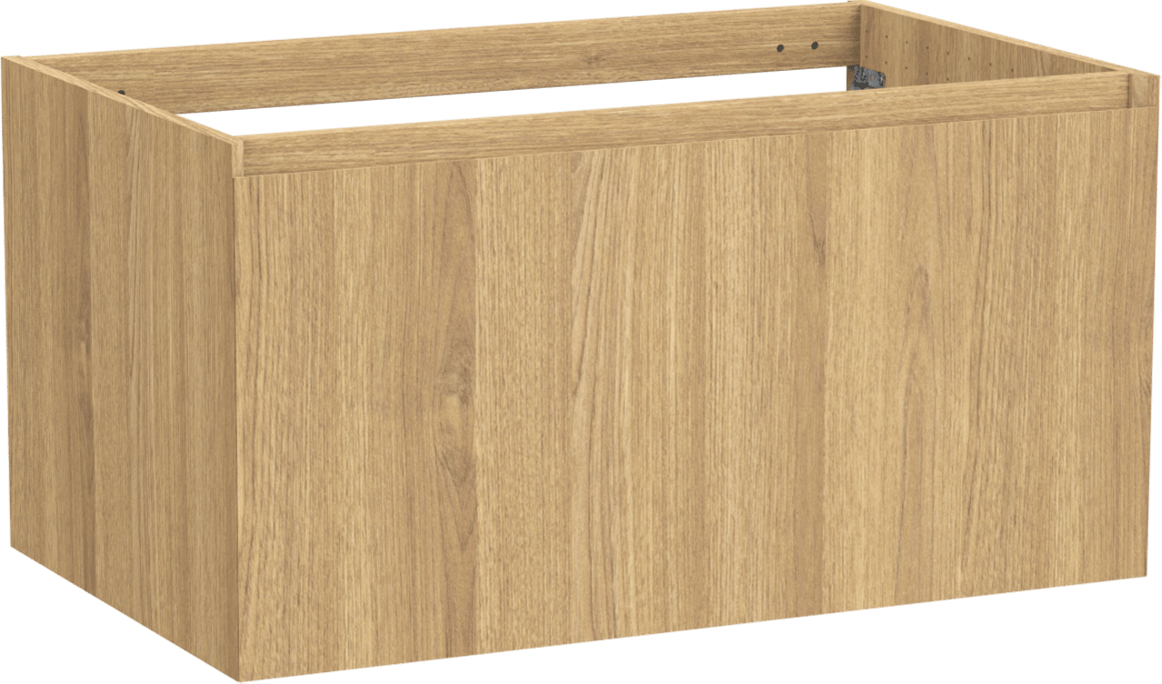 Balmani Idra hängender Waschbeckenunterschrank: 90 x 55 cm, Eiche natur, Furnierholz, 4 Schubladen