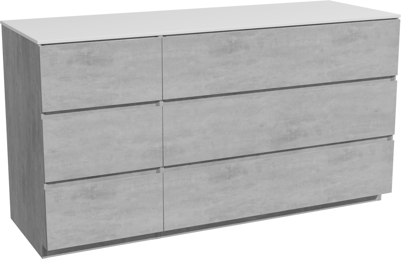 Storke Edge staand badmeubel 150 x 52 cm beton donkergrijs met Tavola enkel of dubbel wastafelblad in solid surface mat wit