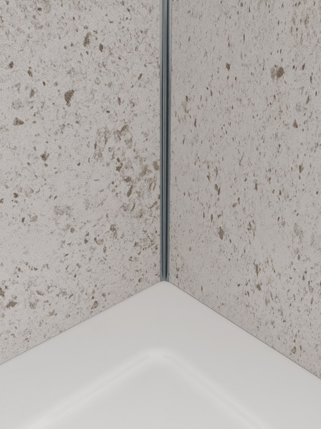 Luca Varess Artdeco douchewandpaneel 90 x 244 cm alu-composiet mat witte terrazzo