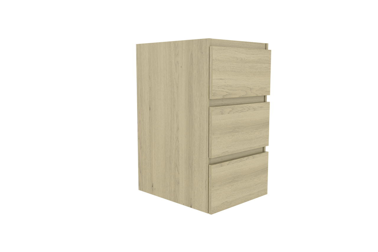 Balmani Lucida staande wastafelonderkast 45 x 55 cm verweerde eik 3 lades