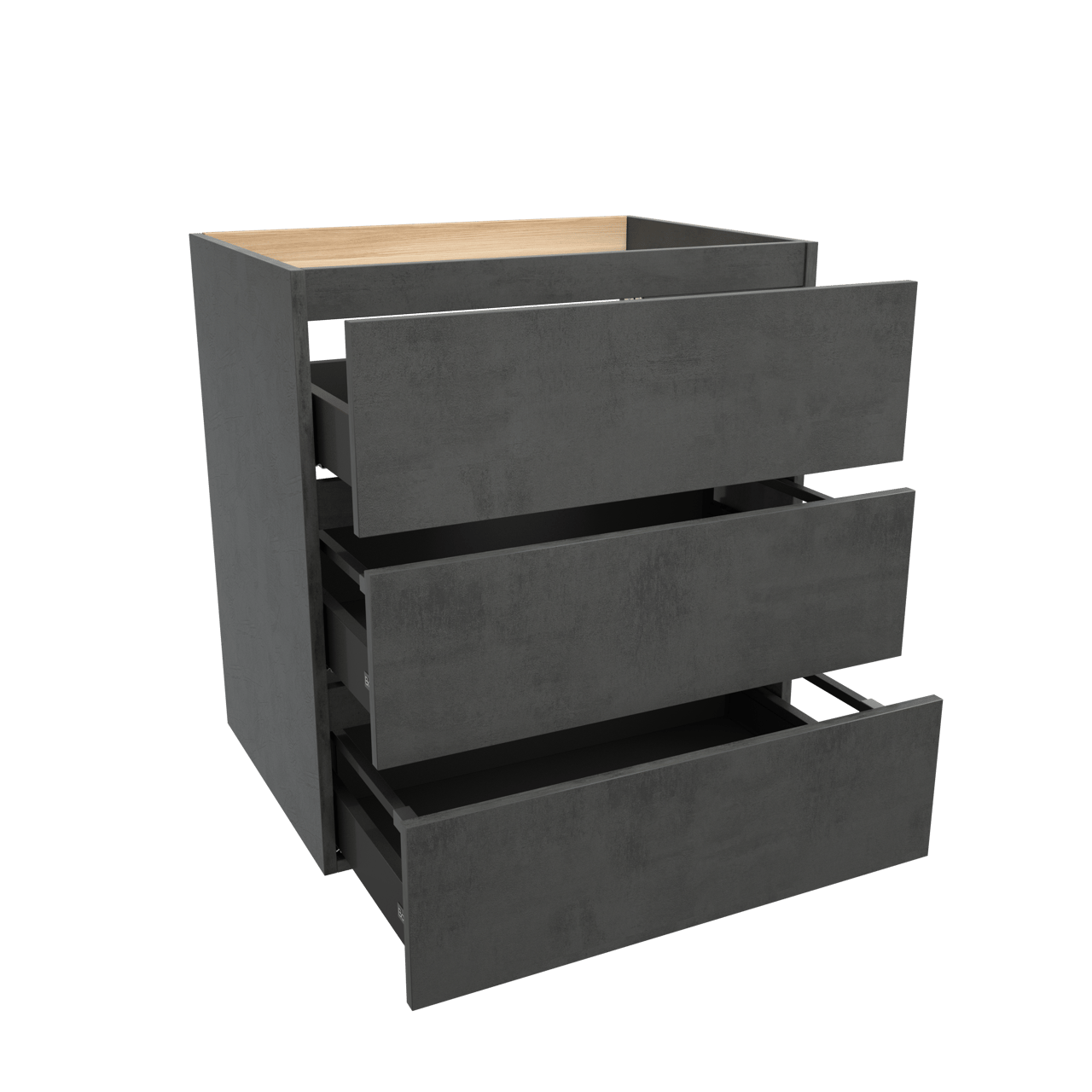 Balmani Lucida staande wastafelonderkast 75 x 55 cm beton donkergrijs 3 lades