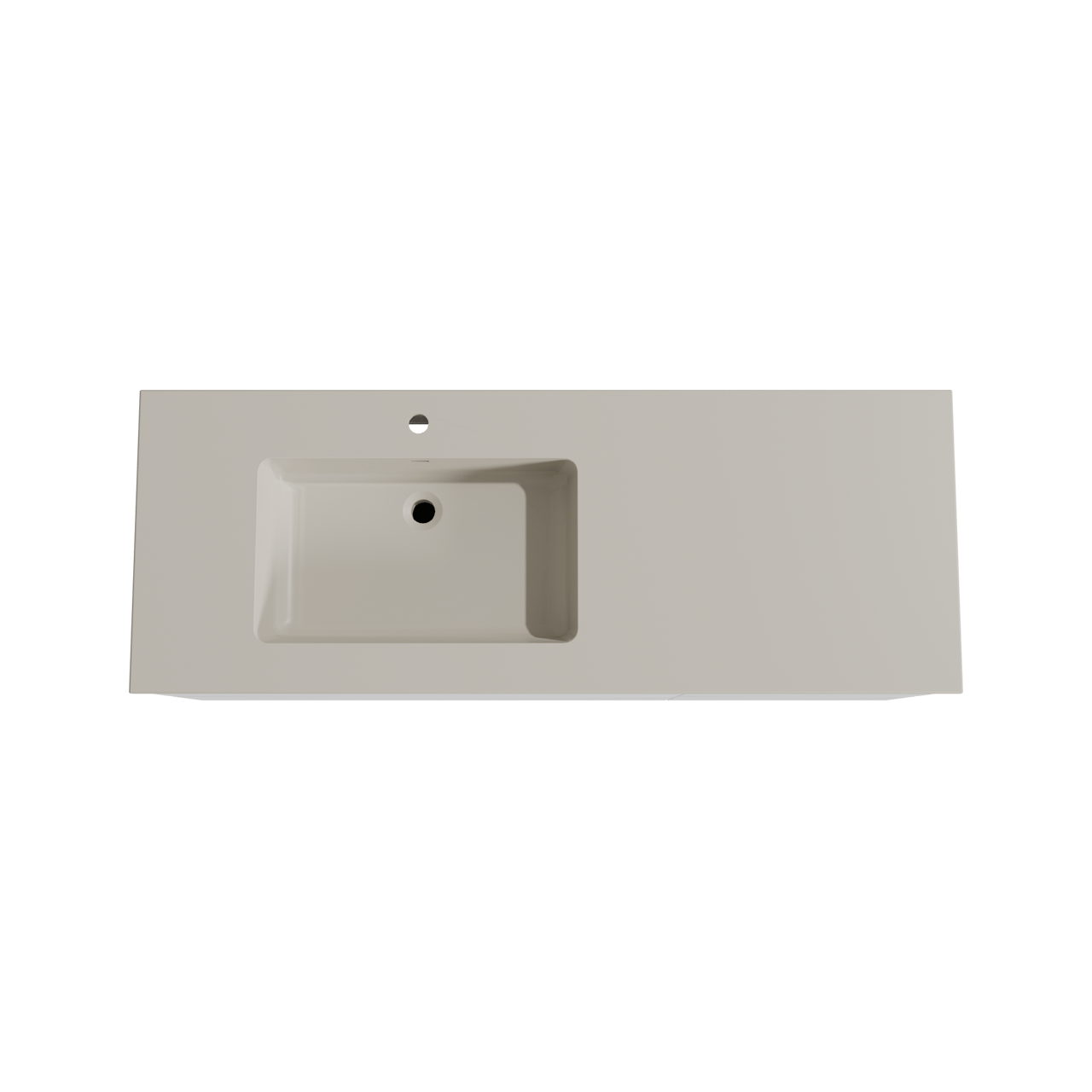 Storke Edge hängendes Möbelstück Set: 140 x 52 cm, Weiß matt, mit Diva Waschtisch links, Top Solid Seidengrau