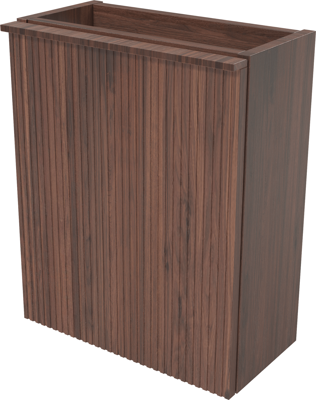 Balmani Forma hängendes Badmöbel Set (Gäste WC): 42 x 21 cm, amerikanischer Nussbaum, Dama Waschtisch, Dark Emperador Marmor