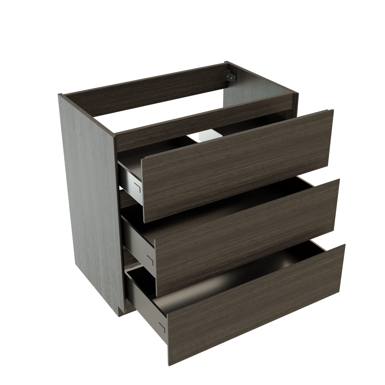 Storke Edge staande wastafelonderkast 85 x 52 cm donkere eik 3 lades