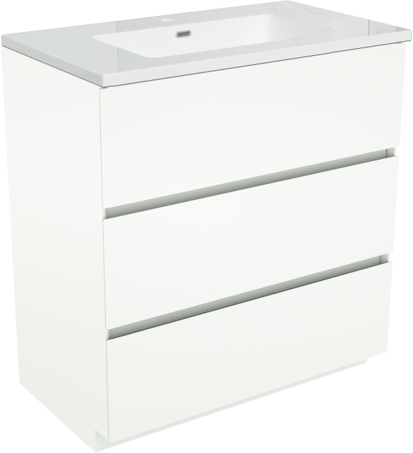 Storke Edge meuble salle de bains à poser 80 x 46 cm blanc mat avec Diva plan simple en marbre composite blanc brillant