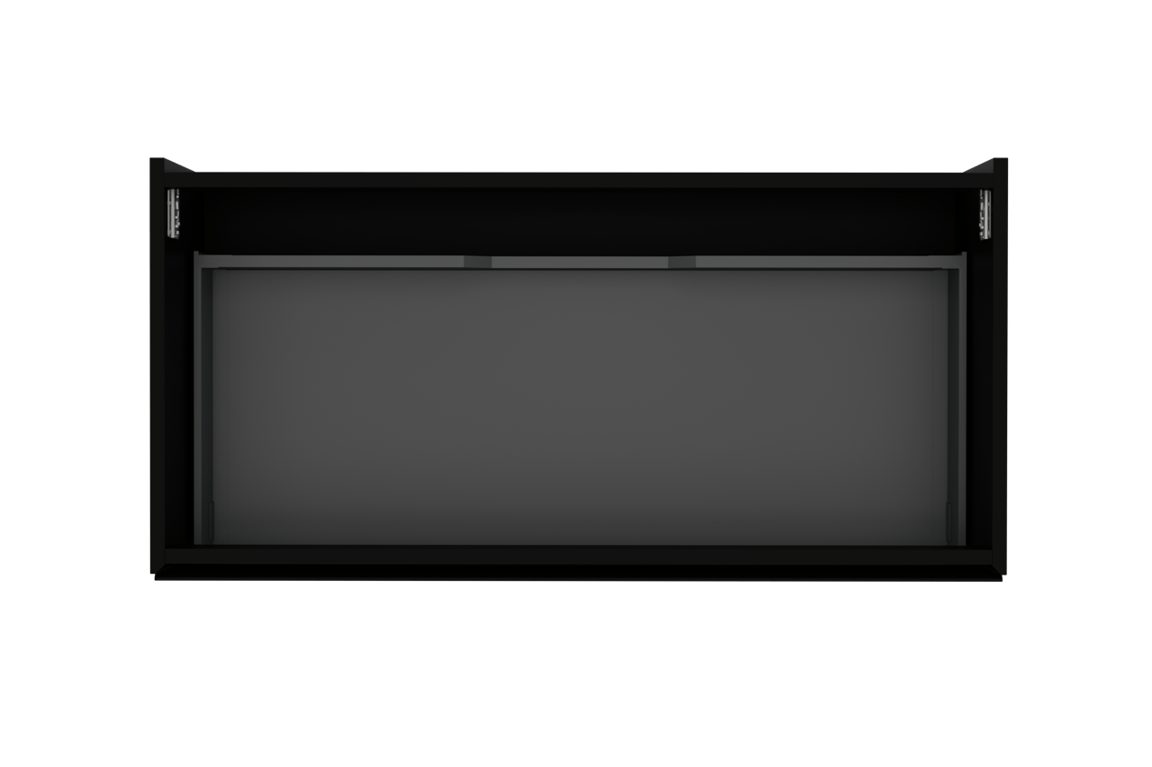 Storke Edge hängender Waschbeckenunterschrank: 105 x 52 cm, Schwarz matt, 1 Schublade