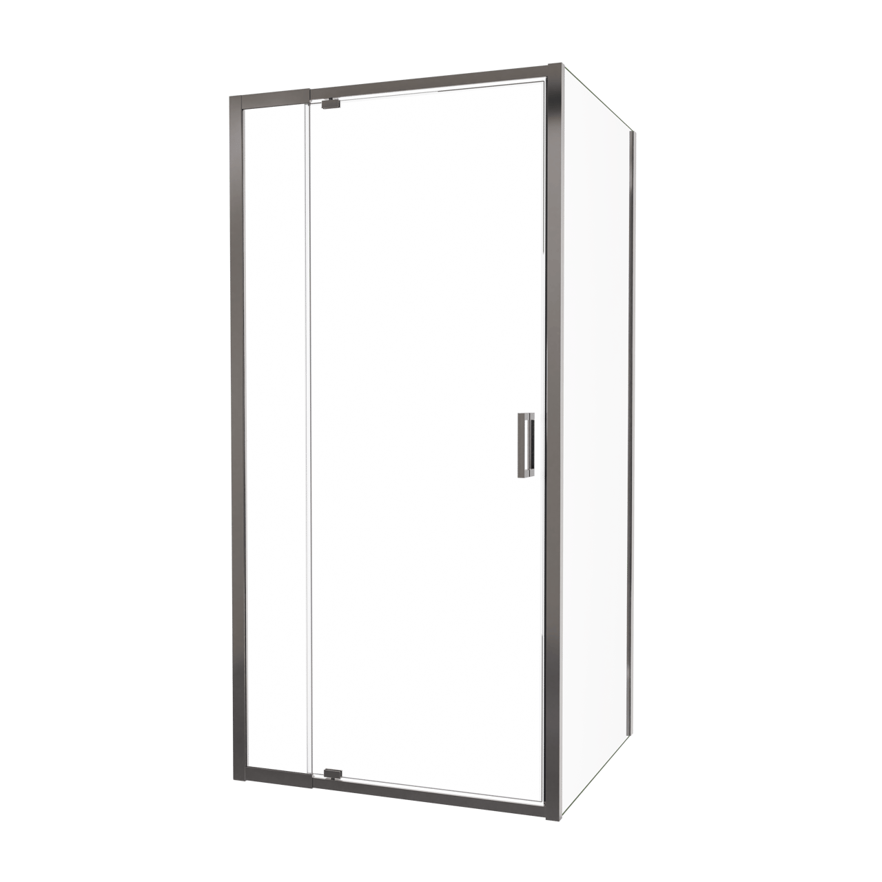 Luca Varess Vidor Telescope douchecabine met draaideur en vaste zijwand 100 x 90 cm helder glas glans chroom profiel