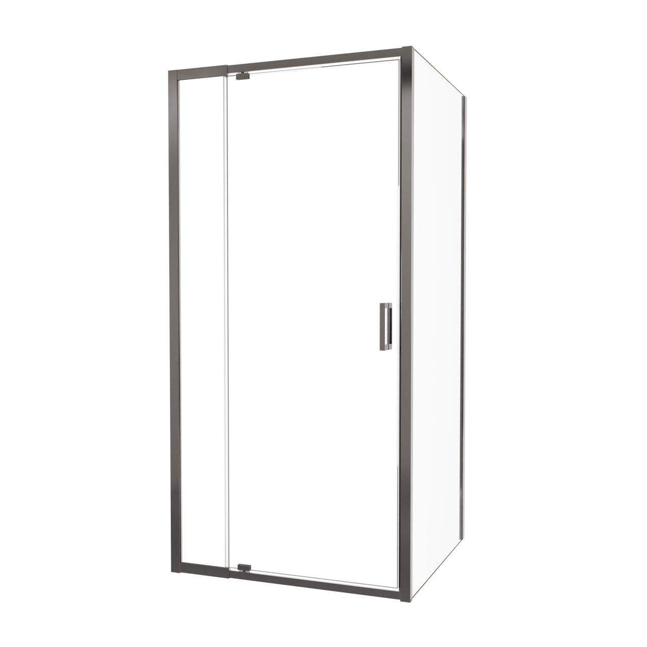 Luca Varess Vidor Telescope douchehoek met draaideur en vaste zijwand 100 x 90 cm helder glas glans chroom profiel