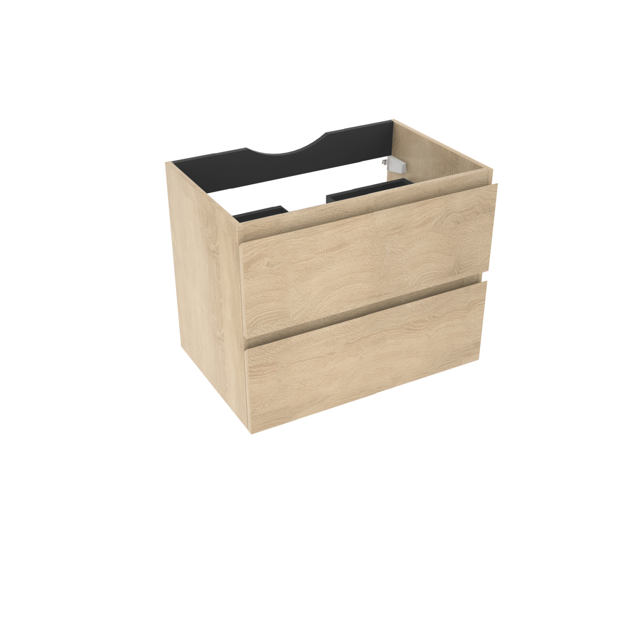 Linie Lado meuble sous-lavabo suspendu 70 x 46 cm chêne blanc 2 tiroirs