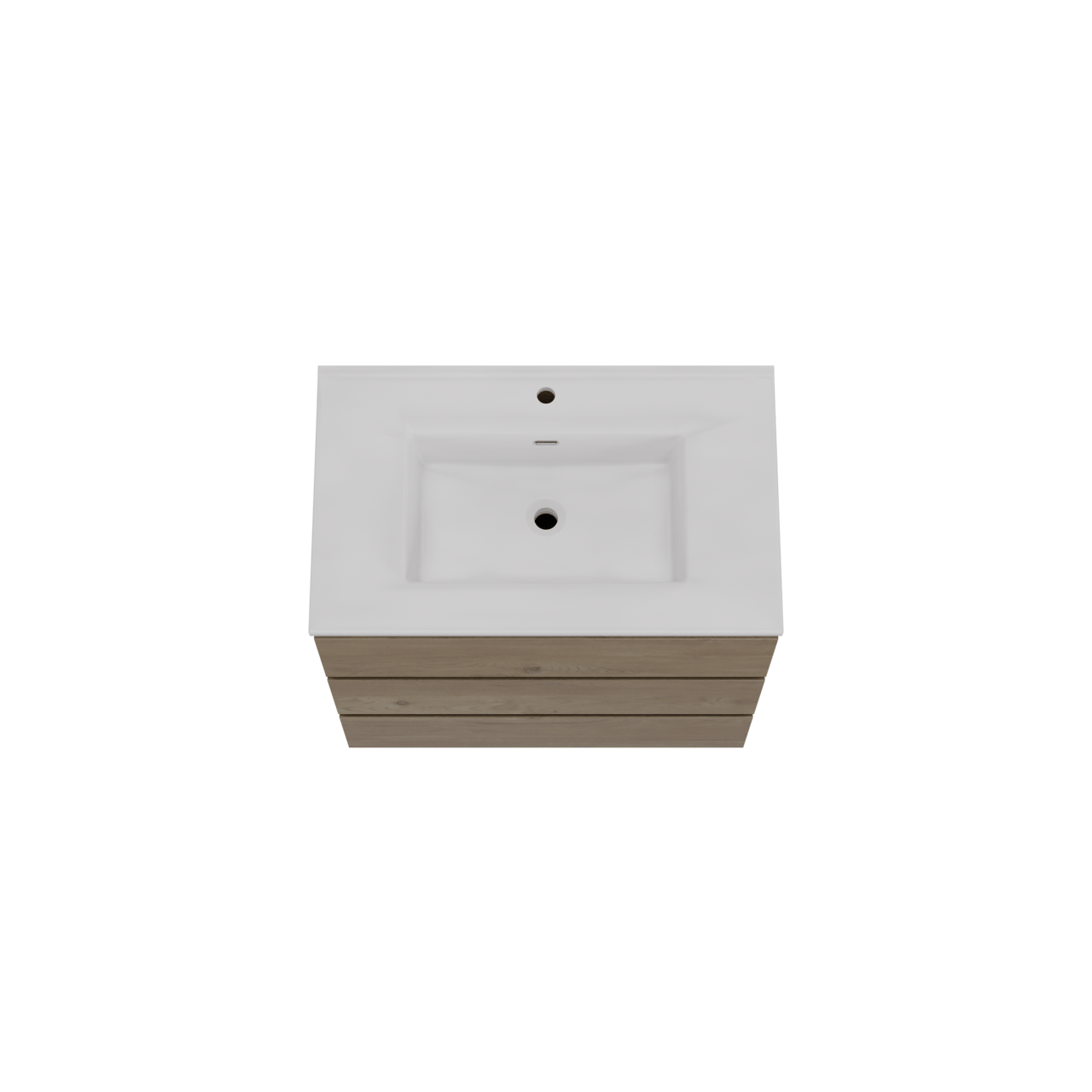 Storke Edge meuble salle de bains à poser 85 x 52 cm chêne brut avec Kera plan simple en céramique blanc mat