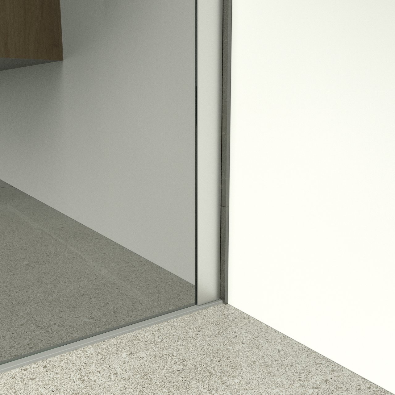 Balmani Modular douche à l'italienne 160 x 200 cm verre miroir reflex profil chrome brillant