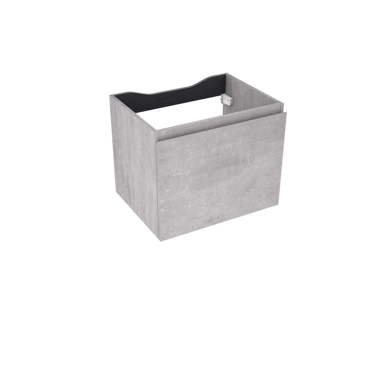 Linie Lado hängender Waschbeckenunterschrank: 60 x 46 cm, Beton dunkelgrau, 1 Schublade