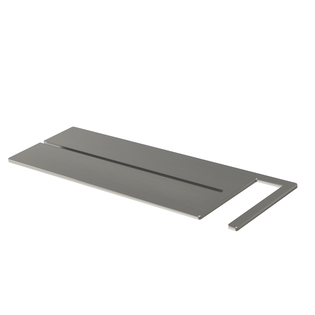 Blaufoss Finn porte-savon en verre pour la douche Brushed CoolMetal 44 x 15 cm