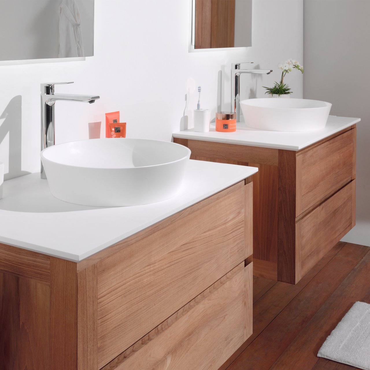 Blaufoss Jason Waschbecken Armatur: Erhöht, Chrom glänzend