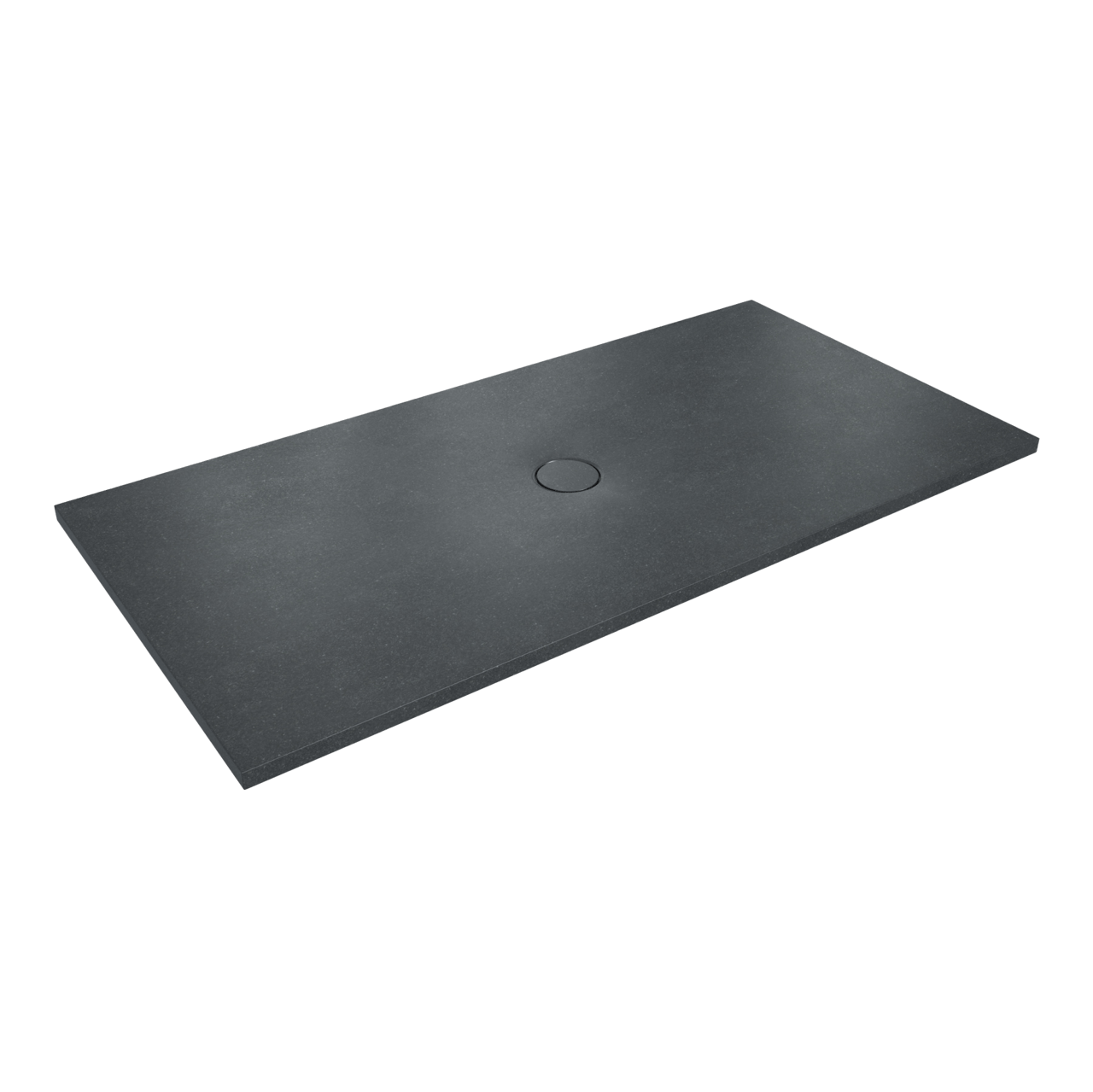 Balmani Thanos Duschwanne: 180 x 90 cm, Granit, Schwarz poliert