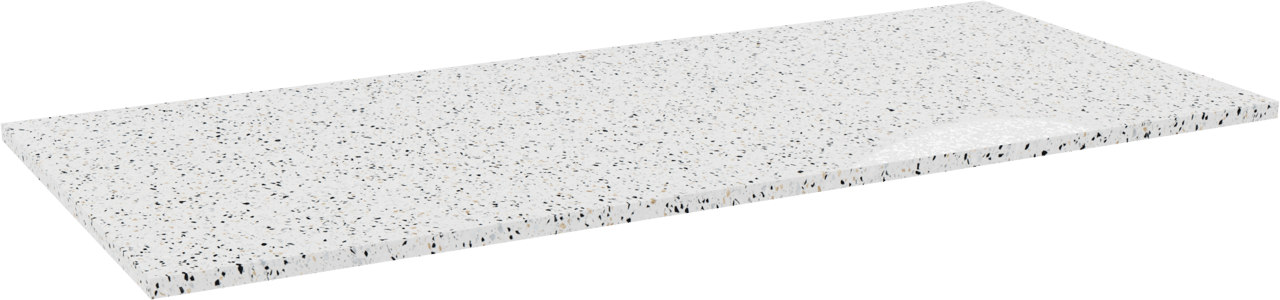 Storke Tavola Einzel- oder Doppel Waschtischplatte Weiß/Schwarz Terrazzo Matt 120 x 52 cm