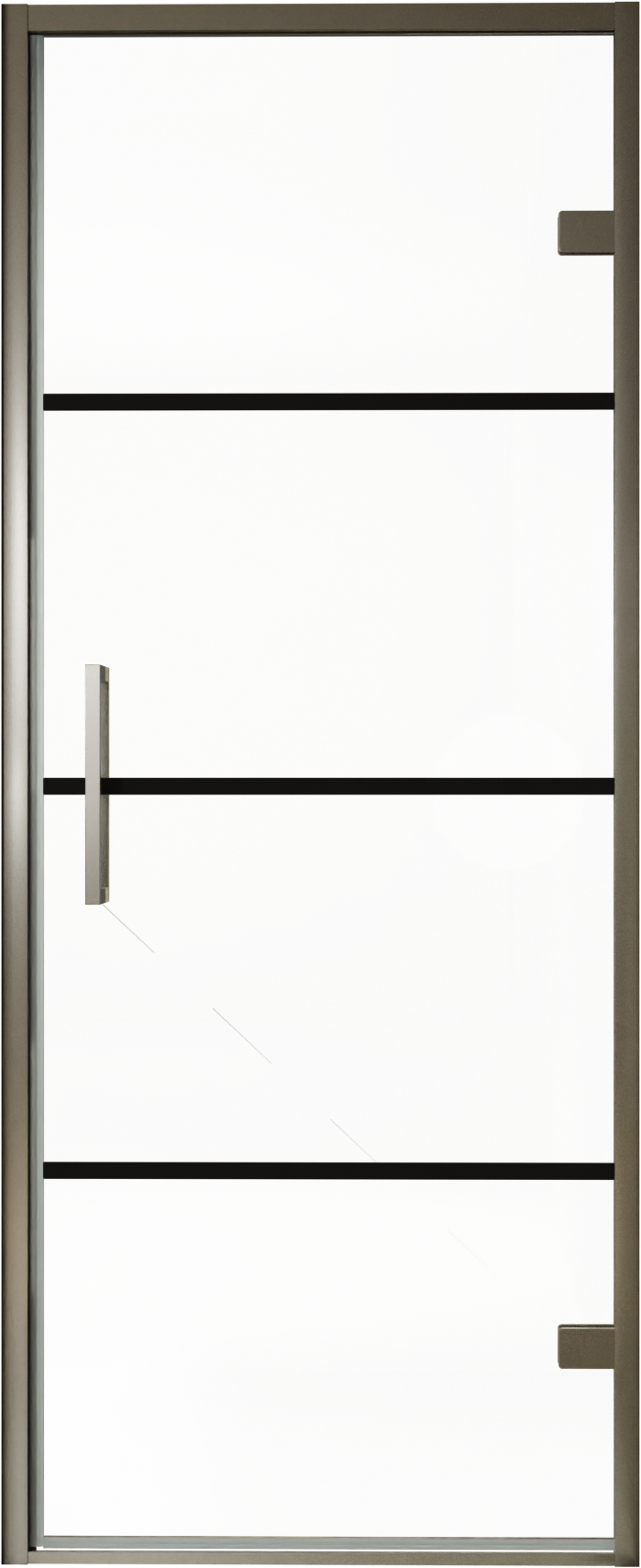 Balmani Senses Design douche draaideur rechts 90 cm x 210 cm Lined glas, Brushed GunMetal profielen, met coating