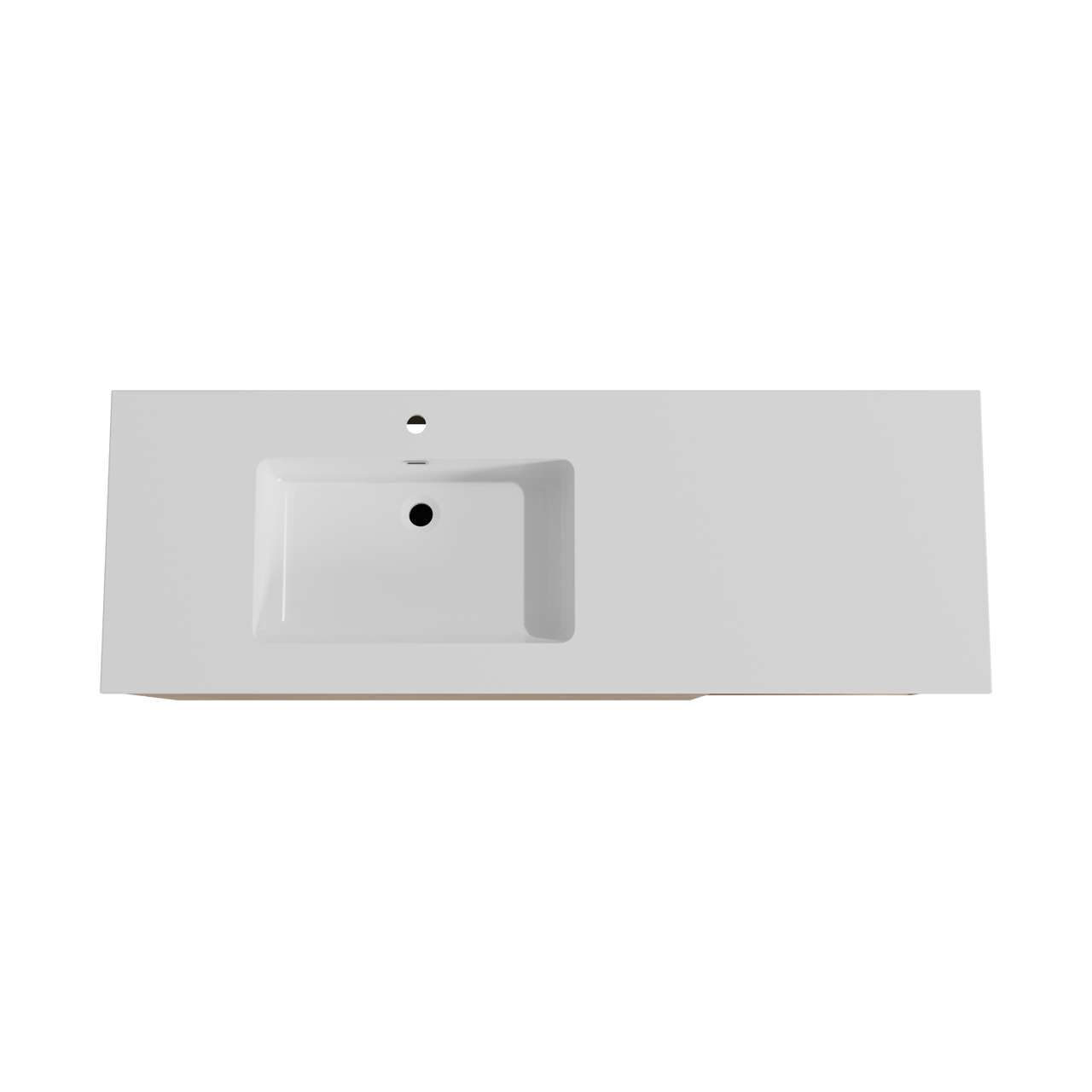 Storke Edge zwevend badmeubel 150 x 52 cm ruw eiken met Diva asymmetrisch linkse wastafel in composietmarmer hoogglans wit