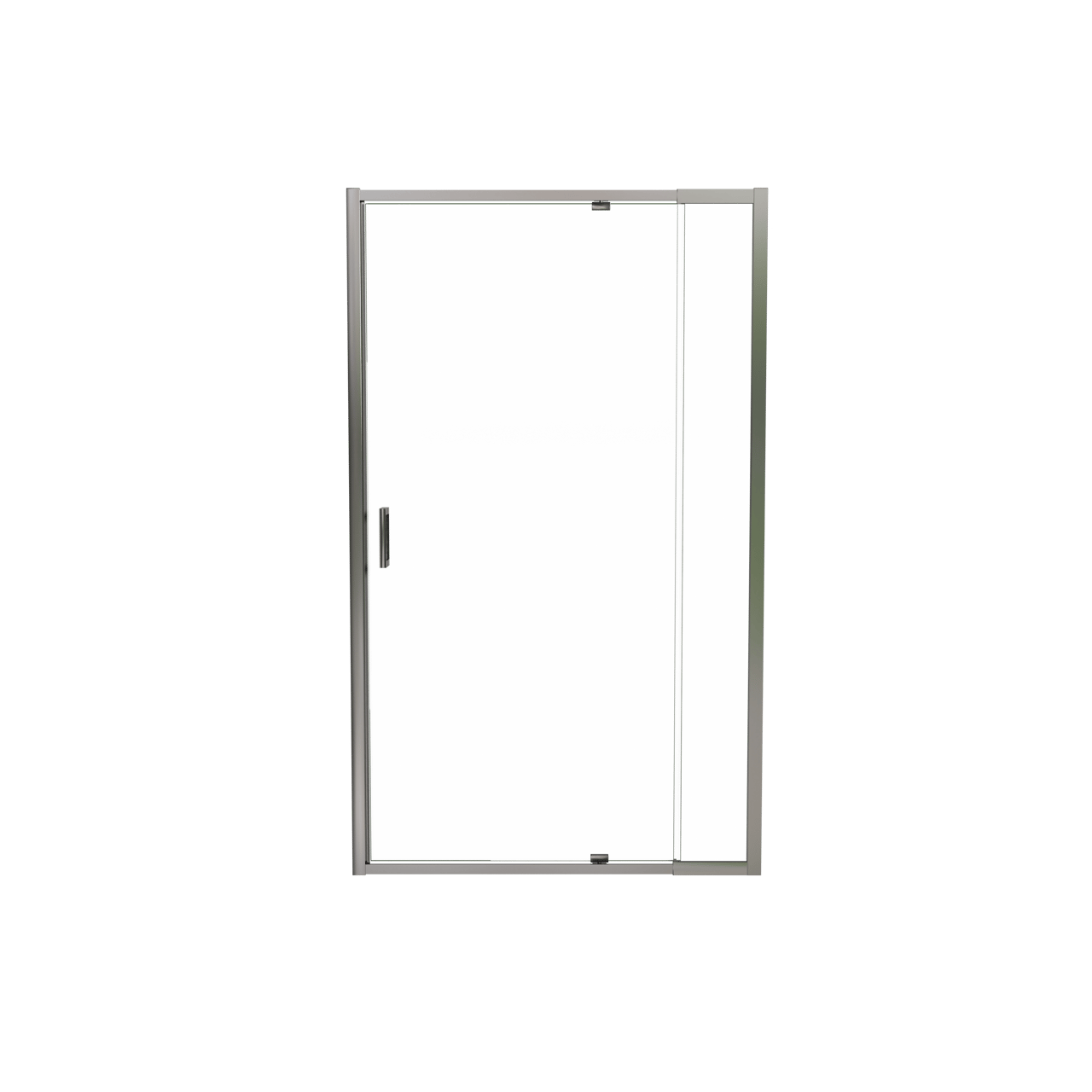 Luca Varess Vidor Telescope porte pivotante 120 cm x 190 cm verre transparent chrome profil brillant
