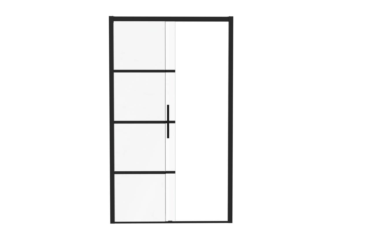 Luca Varess Senses porte coulissante gauche 120 x 200 cm verre Lined profil noir mat