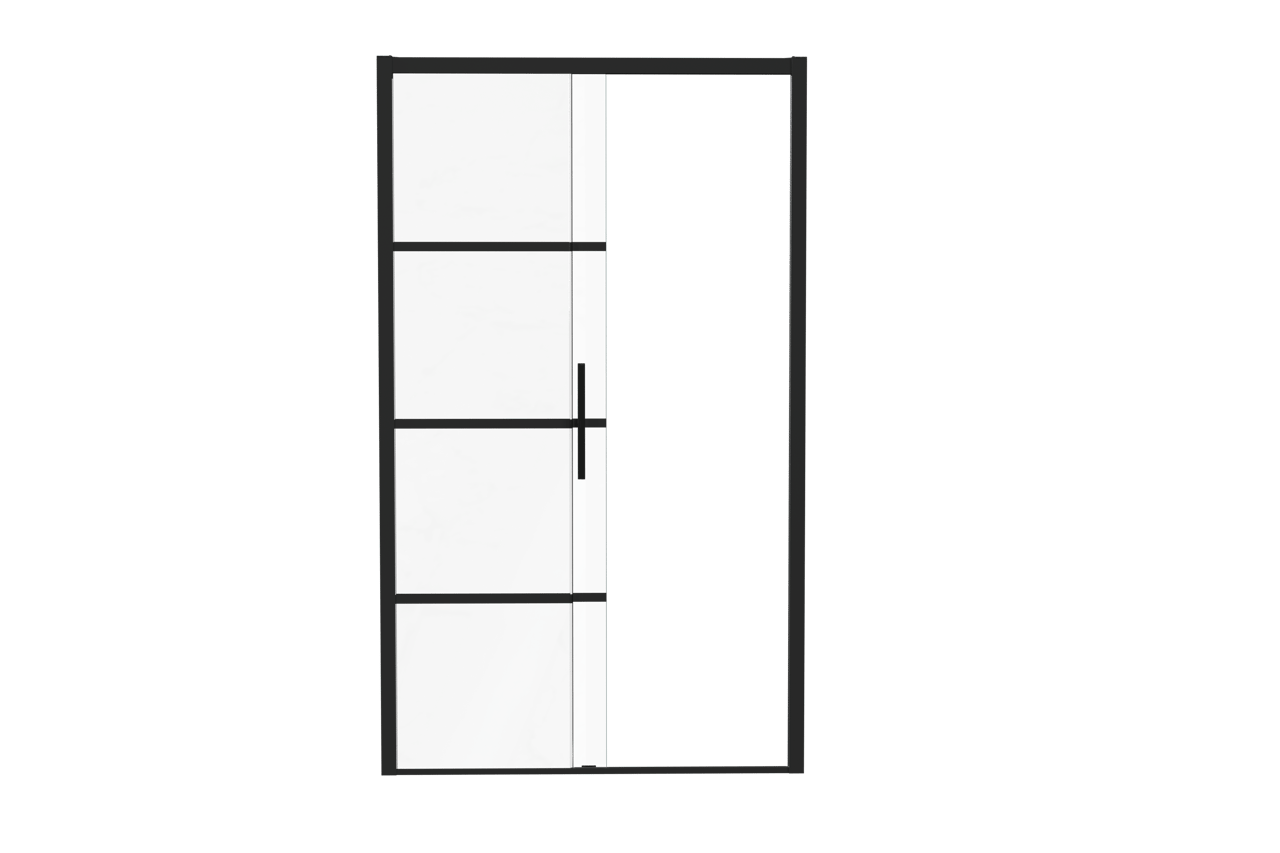 Luca Varess Senses linkse douche schuifdeur 120 x 200 cm Lined glas mat zwart profiel