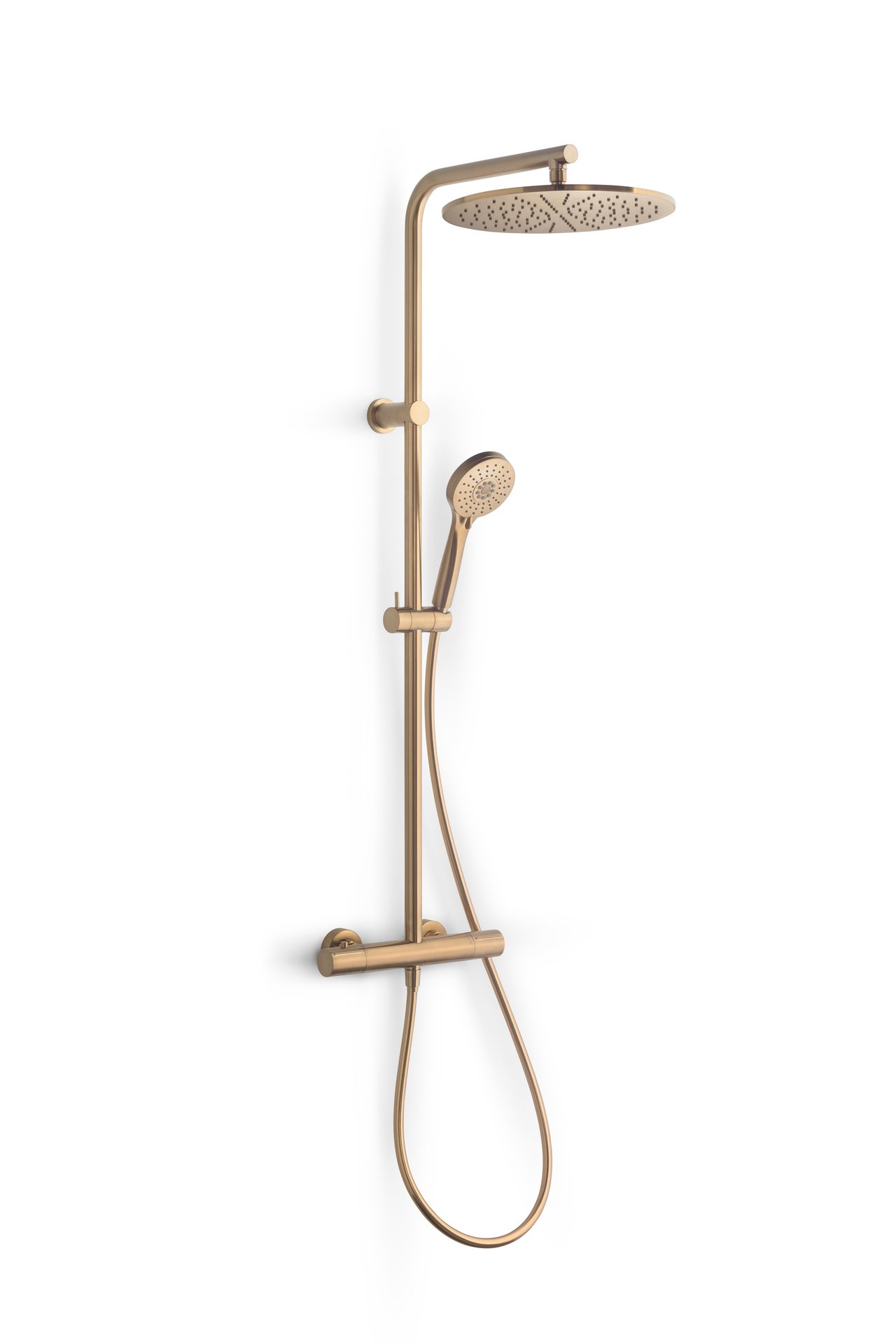 Blaufoss Round 300 colonne de douche de pluie mitigeur thermostatique Brushed Gold