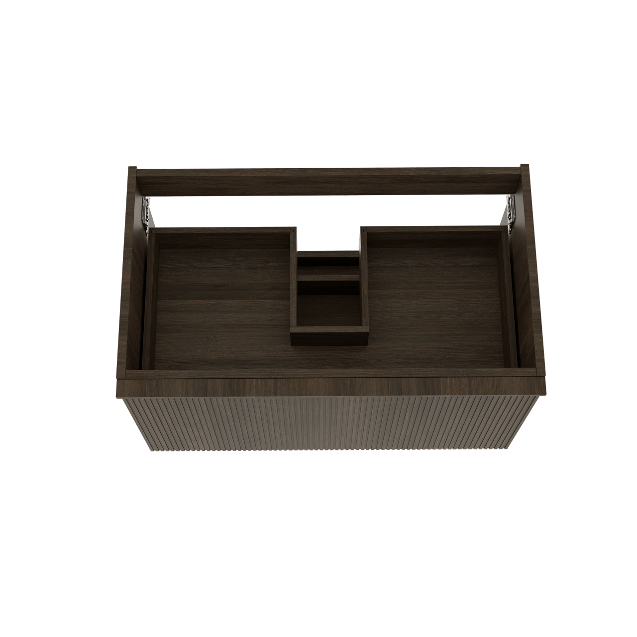 Balmani Forma zwevende wastafelonderkast 90 x 55 cm gerookte eik 2 lades vert. sym. groef