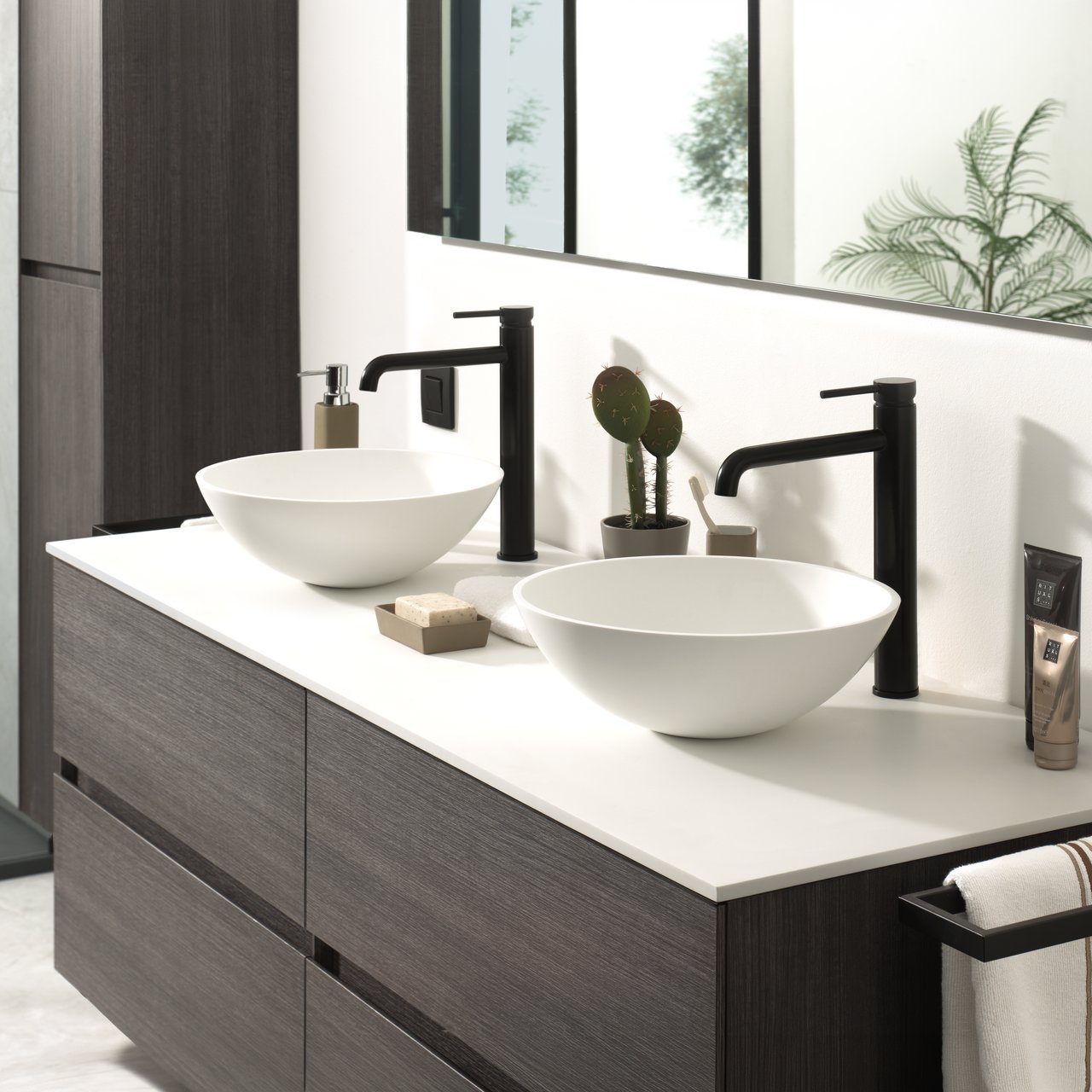 Storke Tavola Einzel- oder Doppelwaschtischplatte, Solid Surface matt, 150 x 52 cm