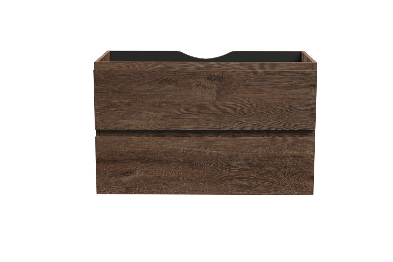 Linie Lado zwevende wastafelonderkast 90 x 46 cm bruine eik 2 lades