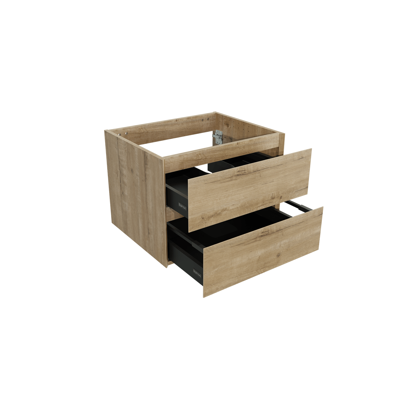 Balmani Mitra zwevend wastafelonderkast 67,5 x 55 cm ruwe eik 2 lades