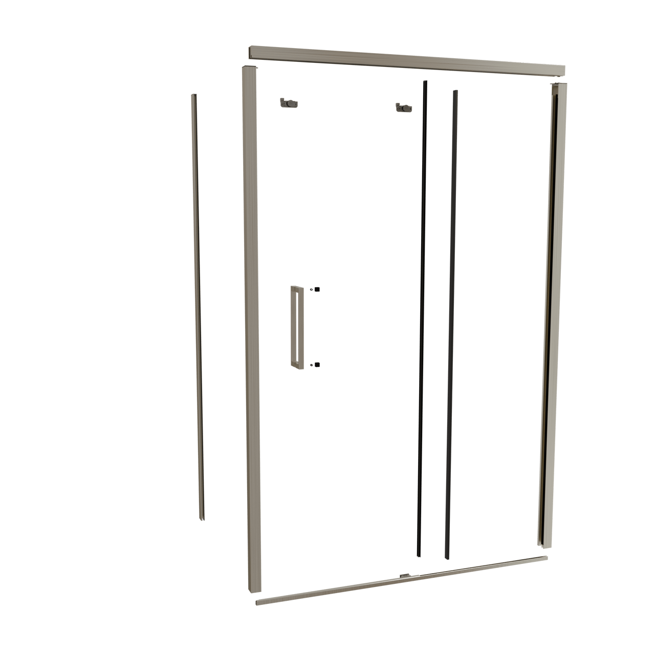 Balmani Senses Design 140 cm rechts douchecabine met schuifdeur profielenset brushed coolmetal