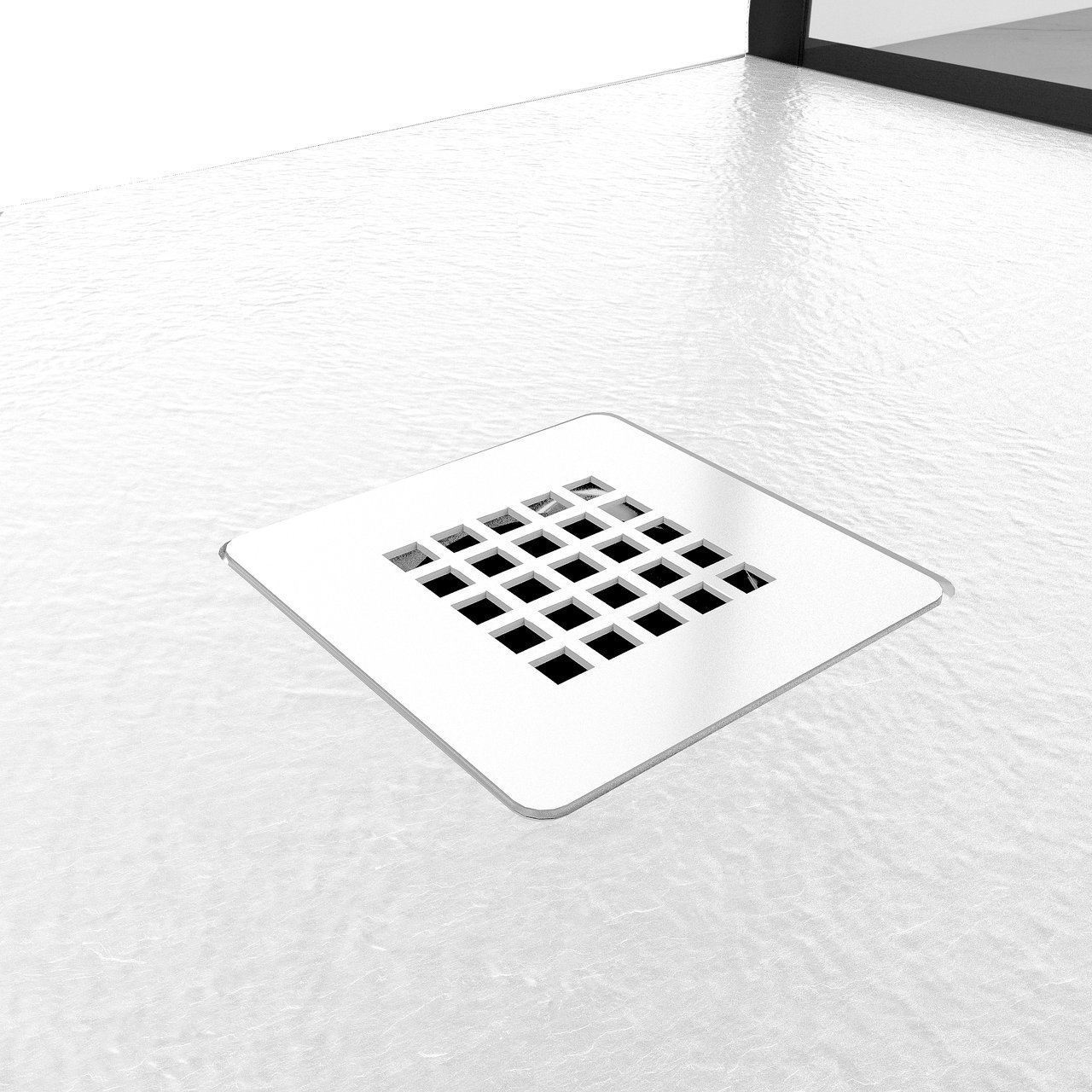 Balmani Vega douchebak 160 x 80 cm composietmarmer mat wit leisteenstructuur