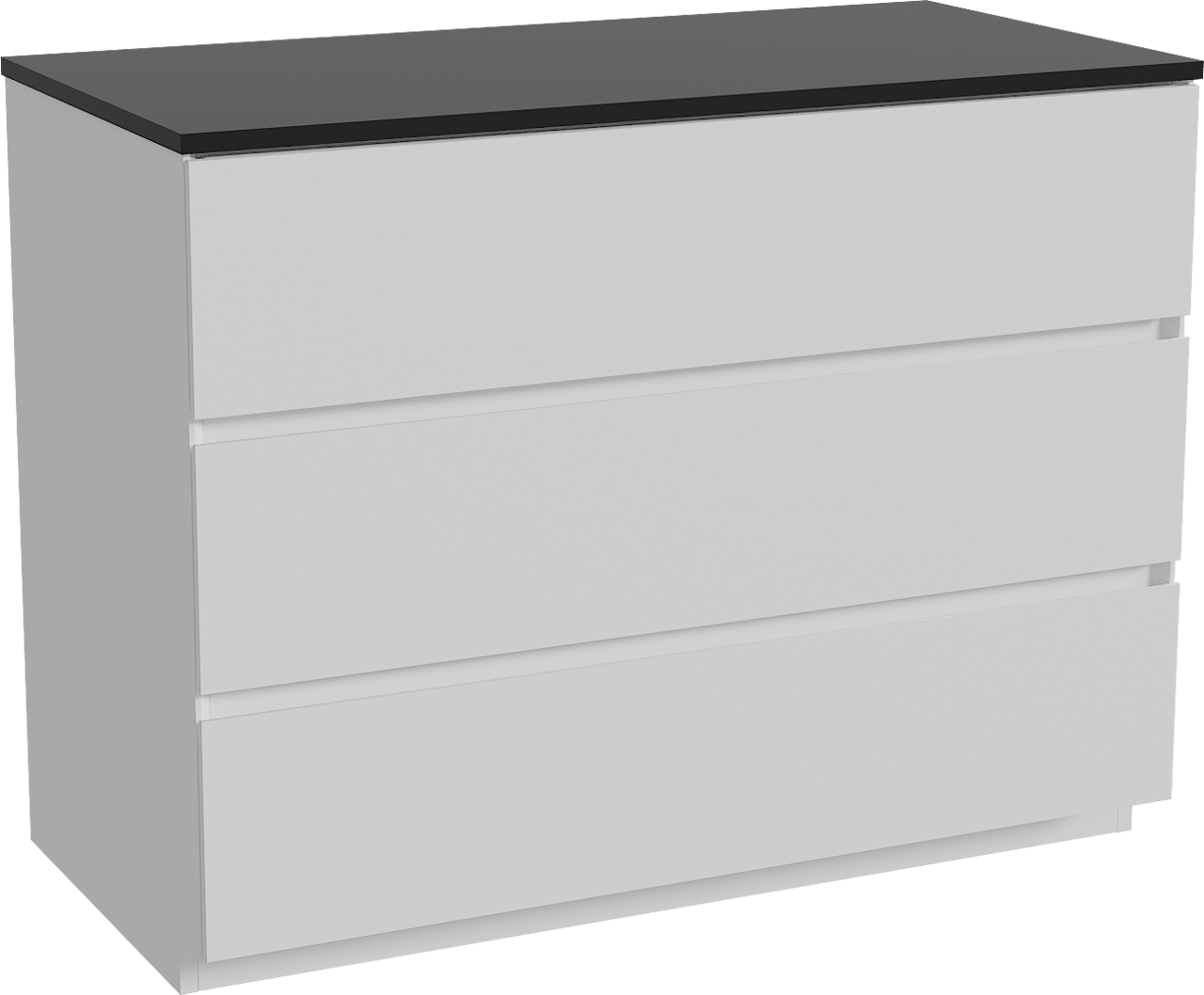 Storke Edge staand badmeubel 105 x 52 cm mat wit met Panton enkel wastafelblad in gepoedercoate mdf mat zwart