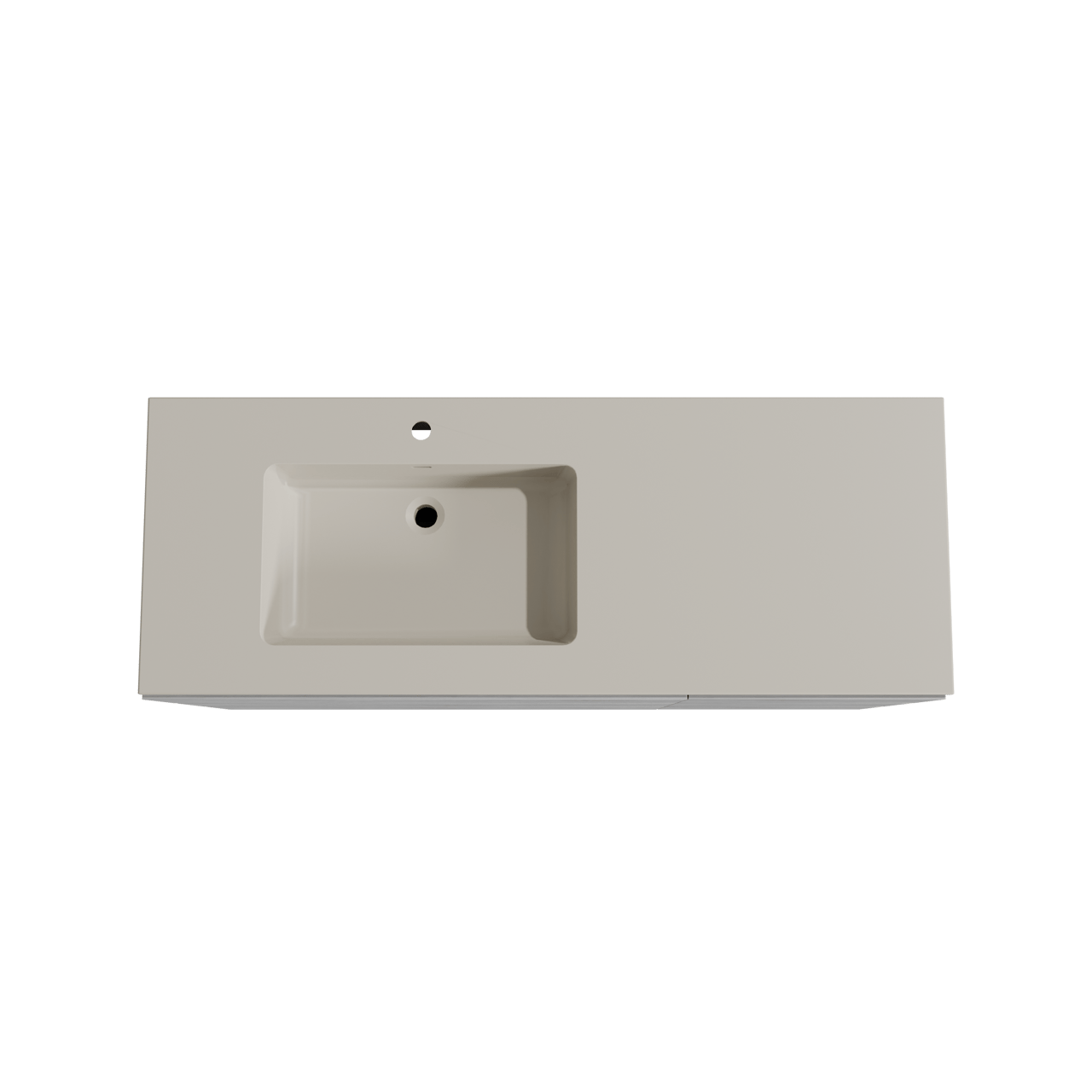 Storke Edge staand badkamermeubel 140 x 52 cm beton donkergrijs met Diva asymmetrisch linkse wastafel in top solid zijdegrijs