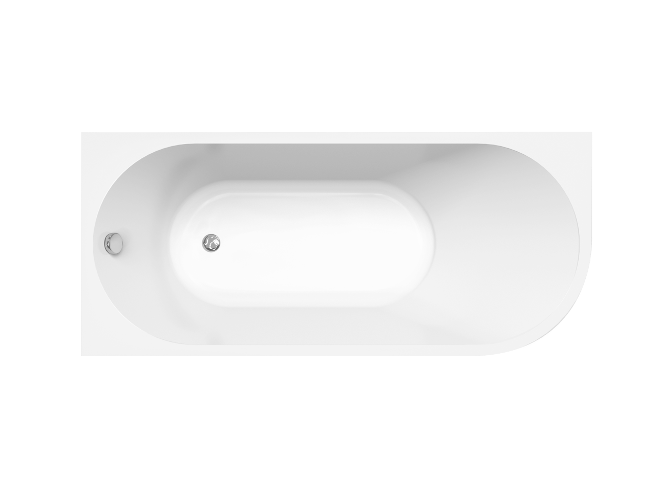 Linie Paulo baignoire d'angle gauche mono 170 x 75 cm acrylique blanc mat