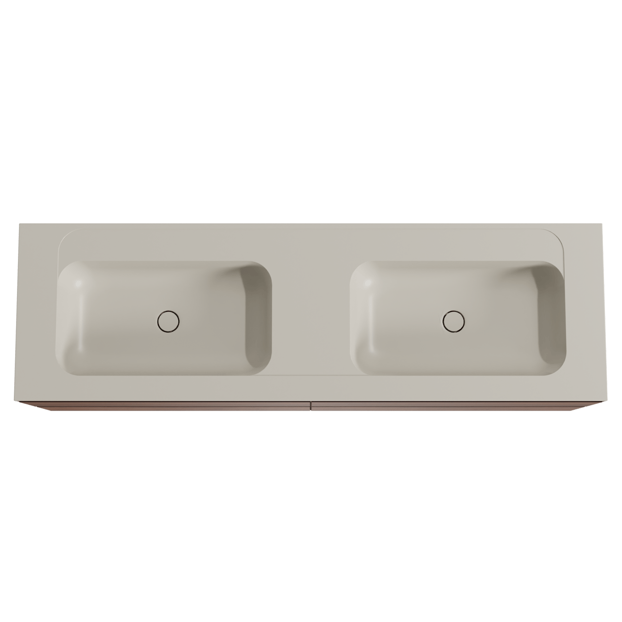 Balmani Mitra hängendes Möbelstück Set: 180 x 55 cm, Nussbaum, mit Tablo Strada Doppelwaschtisch, Marmorkomposit Seidengrau