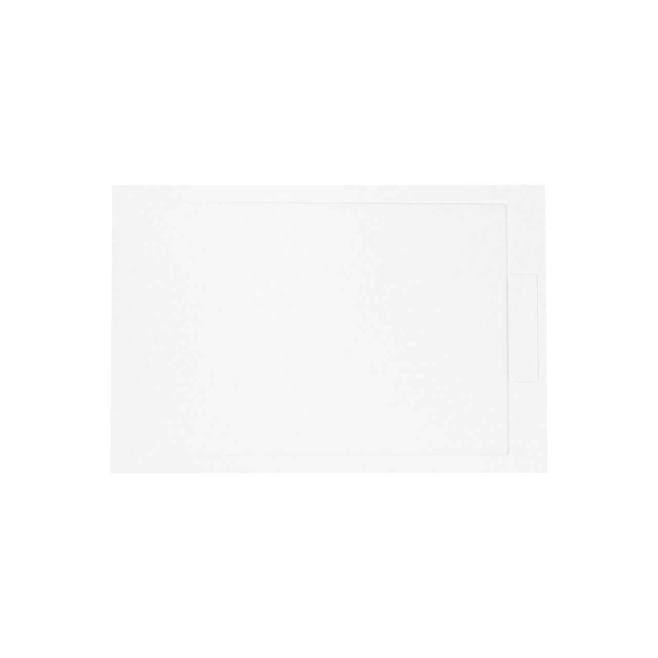 Balmani Indus Duschwanne: 120 x 80 cm, Marmorkomposit, Weiße Schieferstruktur, matt