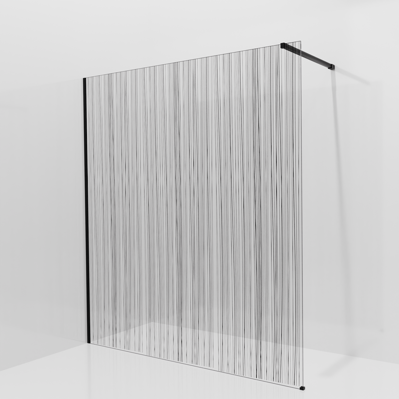 Balmani Modular inloopdouche: 180 x 200 cm, Mikado, Mat zwarte profielen