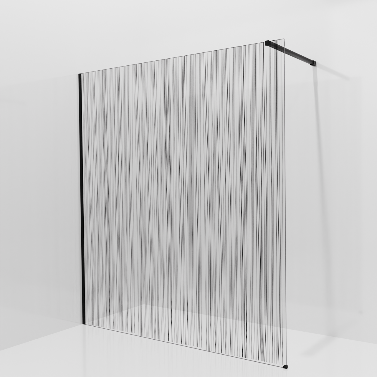 Balmani Modular Walk-In Dusche: 180 x 200 cm, Mikado, inklusive Coating, Profil Schwarz matt