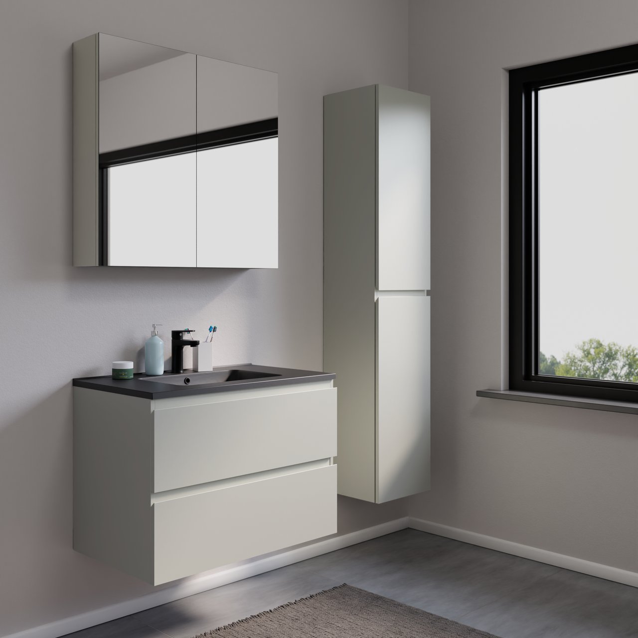 Linie Montro armoire de toilette 60 x 75 cm greige