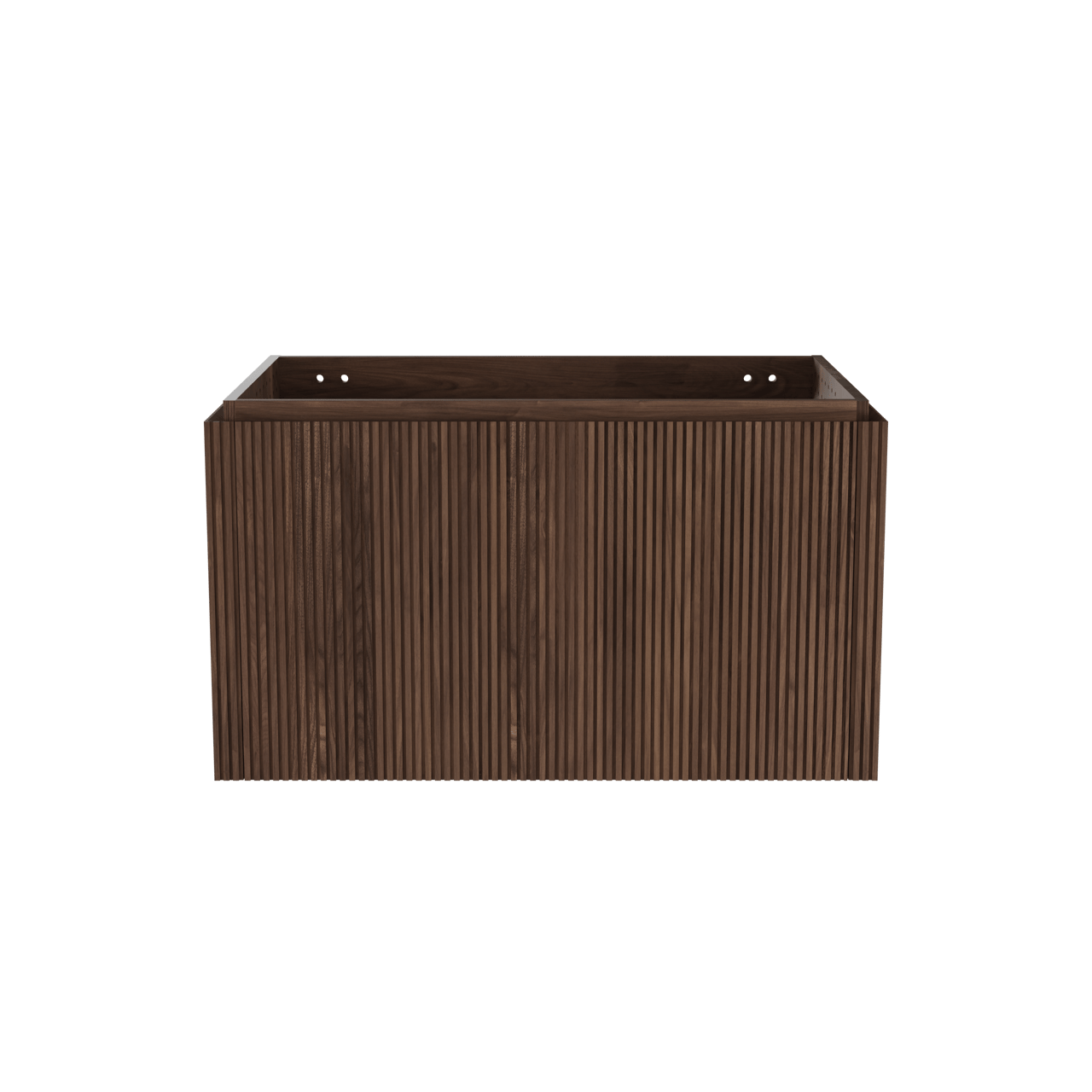 Balmani Eclips meuble sous-vasque suspendu 90 x 55 cm Noyer américain 2 tiroirs Nervure sym. vert.