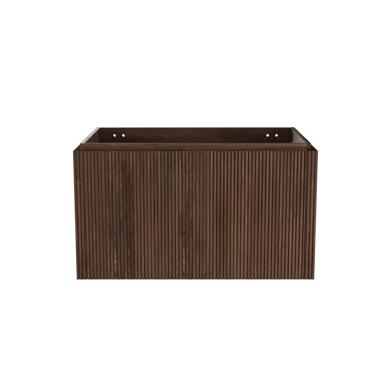 Balmani Eclips hängendes möbelstück Waschtischunterschränke 90 x 55 cm Amerikanischer Nussbaum 2 Schubladen Vert. Sym. Rippe