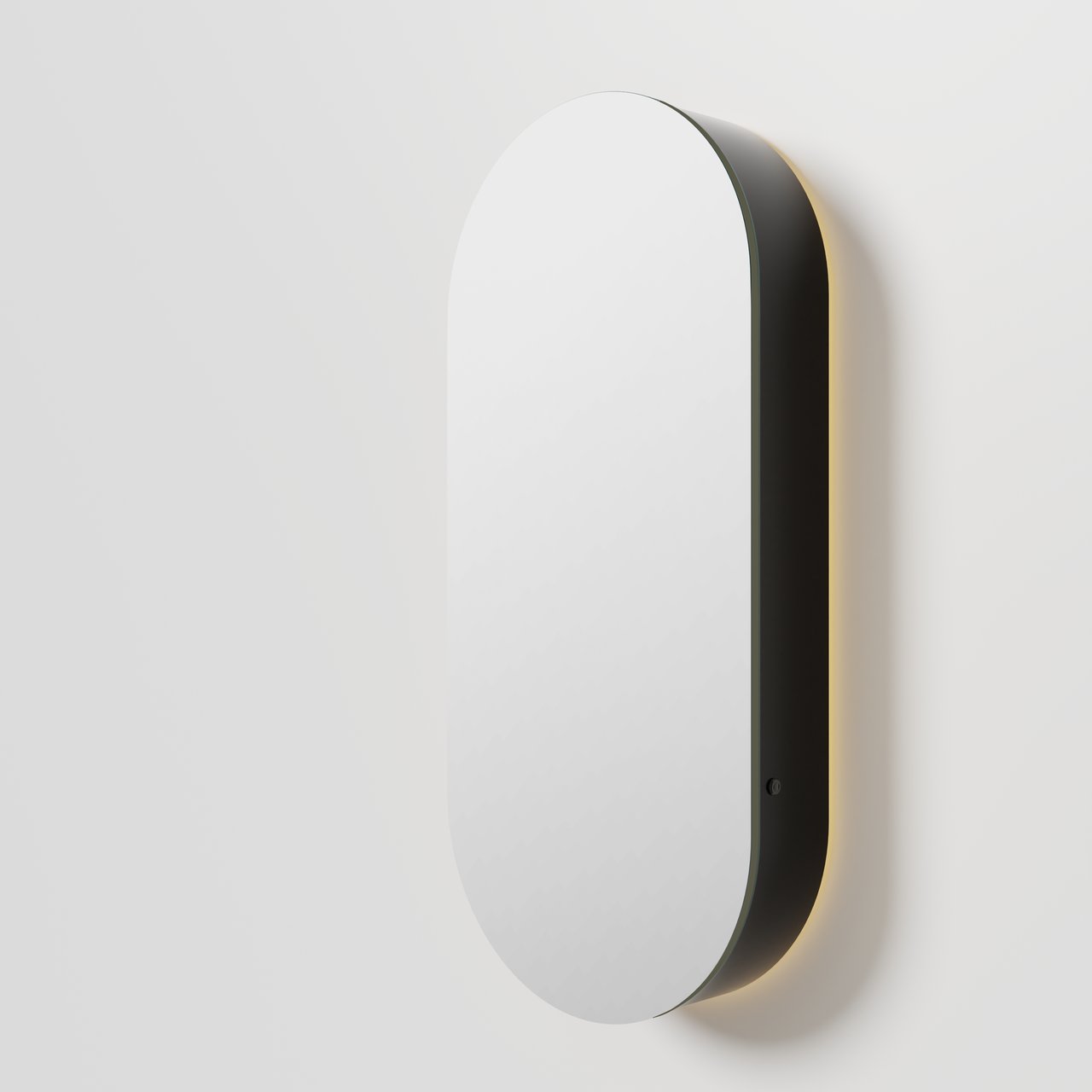 Balmani Mara Spiegelschrank 45 x 100 cm Schwarz Matt, mit Anti-Beschlag Spiegelheizung