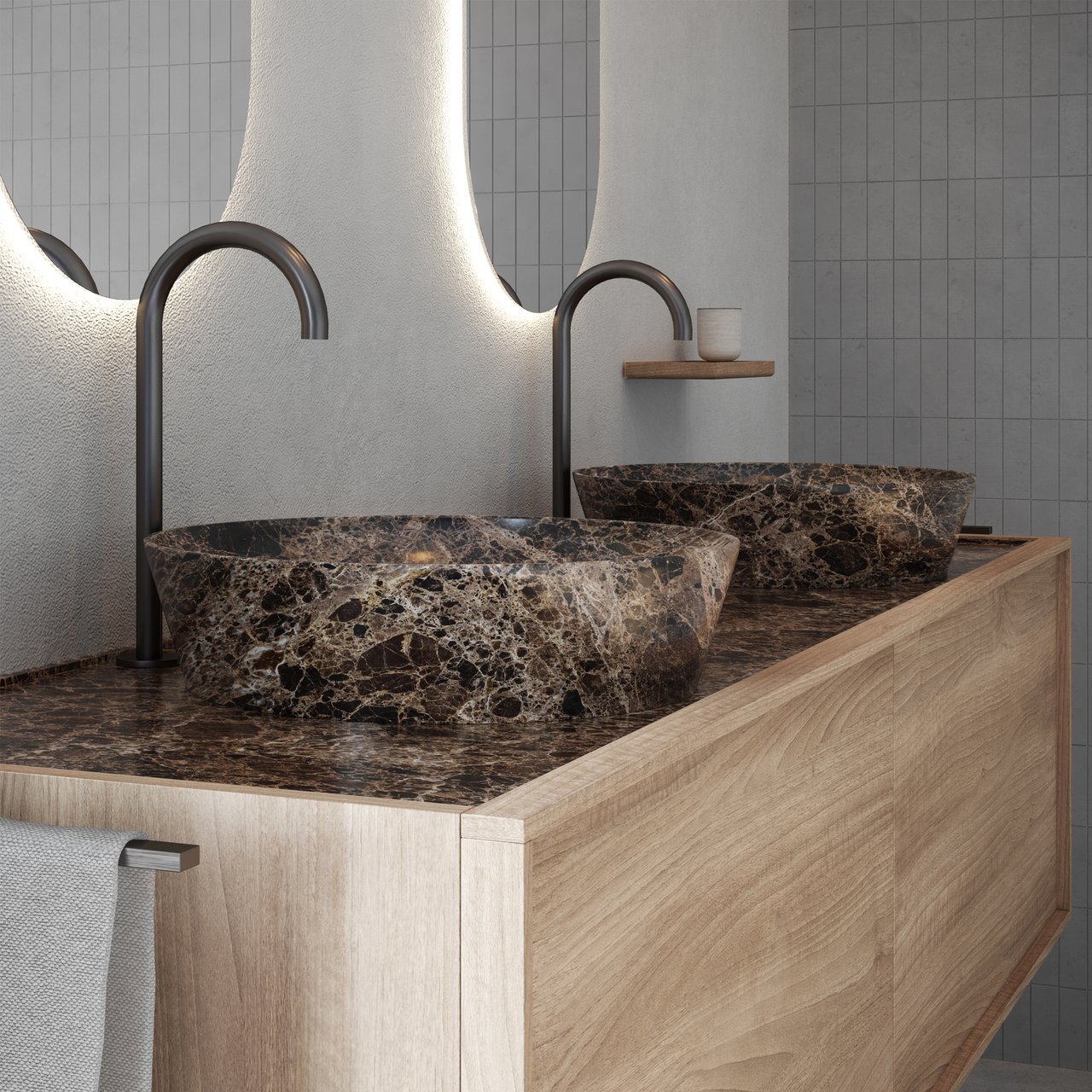 Blaufoss Pavilion Curve robinet de lavabo réhaussé Brushed GunMetal