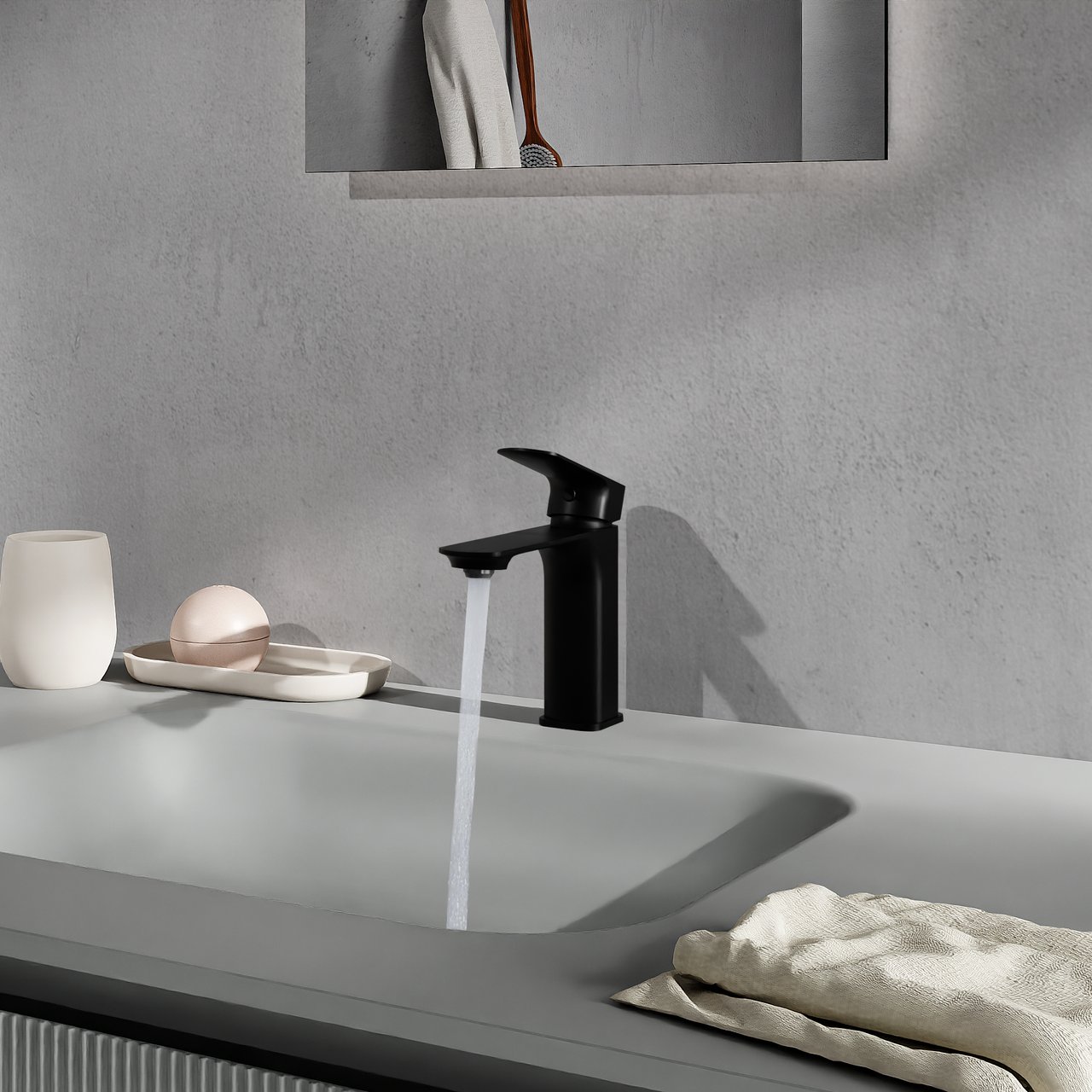 Blaufoss Bodan EcoStart Standard-Waschbecken Armatur: Schwarz matt